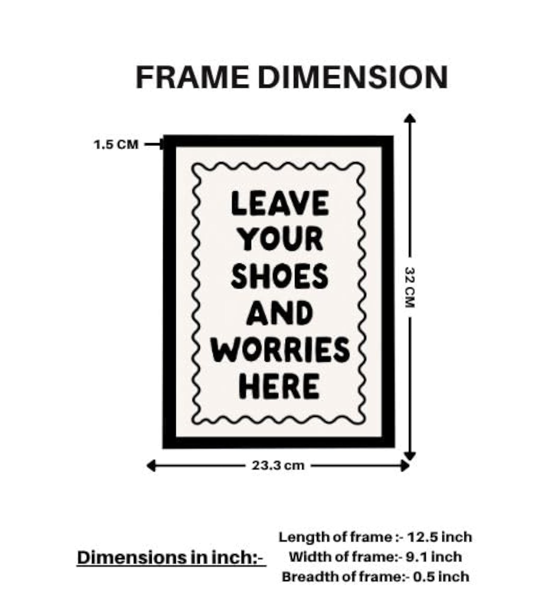 Funny Entryway Quote Wall Decor Frame, Minimalist Art